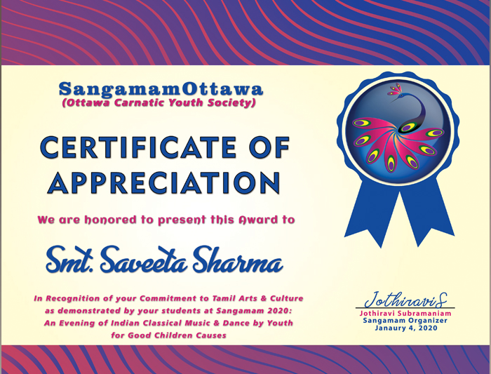 SangamamOttawa: Ottawa Carnatic Youth Society(OCYS)